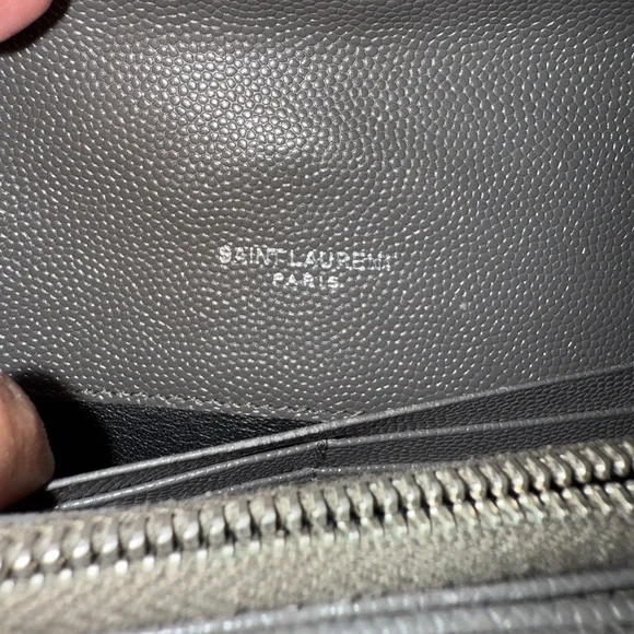 SOLD Yves Saint Laurent Gray Leather Clutch - Picture 8 of 14